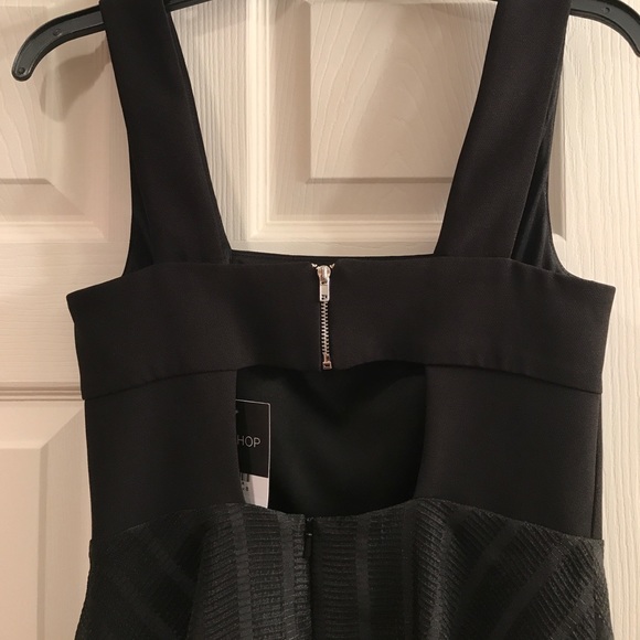 Top shop asymmetrical dress-black size 4 NWT - Picture 4 of 5